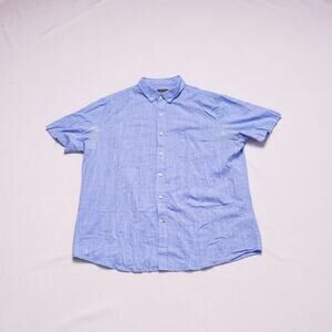 Club Room Men's Blue Linen Look Button Down Shirt - XL